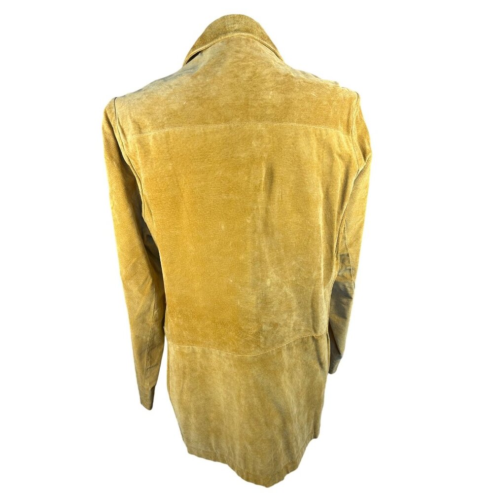 Stan Herman Studio M Medium Tan Leather Jacket 100% Leather Button Front Pockets - Picture 2 of 11